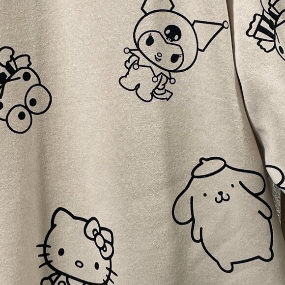 NEW SANRIO HELLO KITTY & FRIENDS Adult Pullover Sweatshirt, Tan/Black - M - Picture 5 of 8